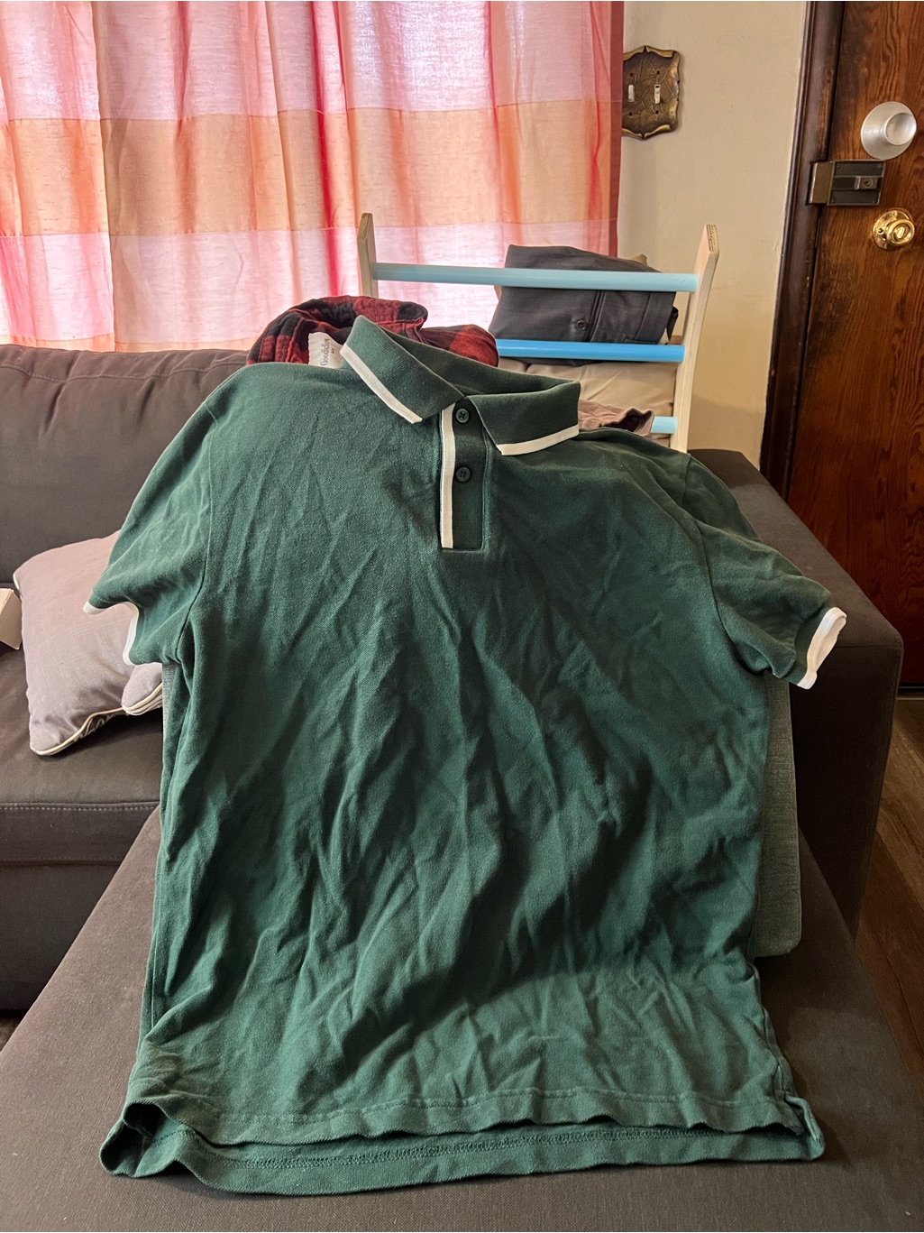 Old Navy Green Polo With White Contrast Trim